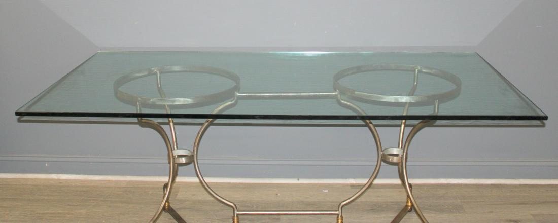 An Unusual Steel & Brass Dining Table (1 of 8)