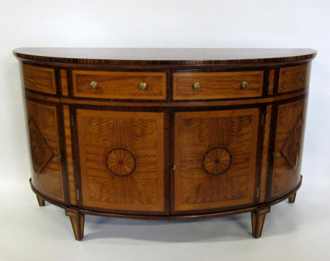 A Vintage & Fine Quality Satinwood Adams Style: Cabinet. Good large size with nice inlay, banding and patina. From a Scarsdale NY estate. - Dimensions: 36.5" h x 61.5" w x 19" d