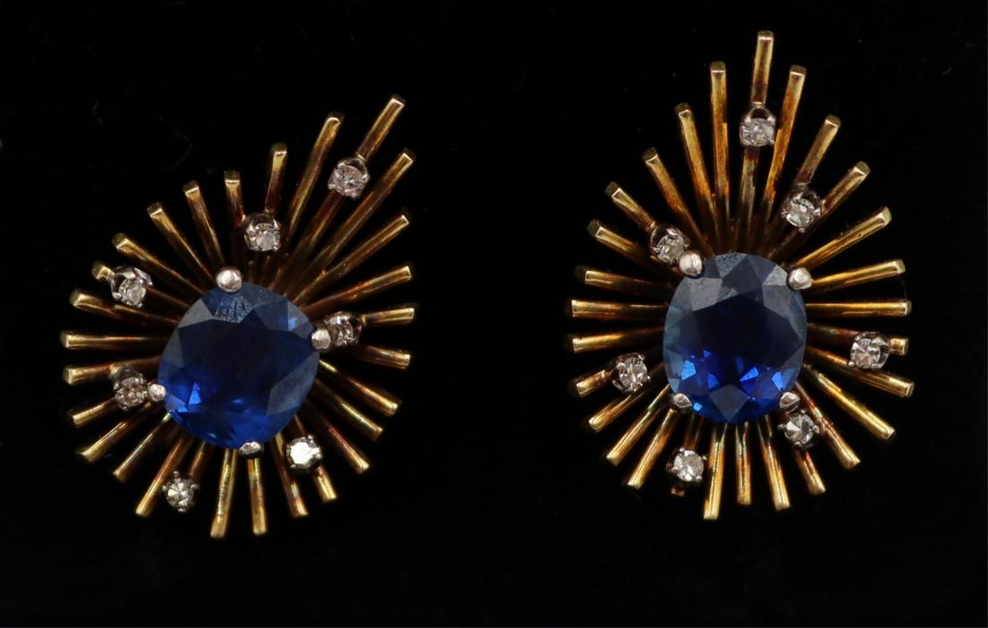 JEWELRY. Pair of Natural, Unheated Sapphire and (1 of 18)