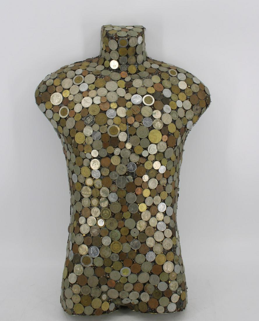Vintage Torso Overlaid with an Assortment of Coins (1 of 6)