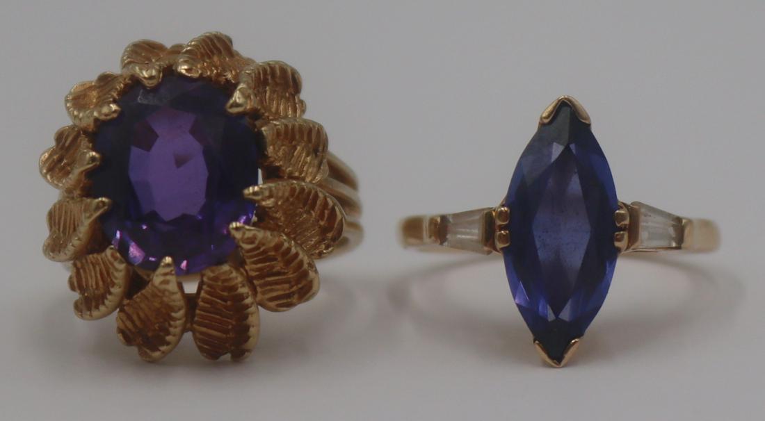 JEWELRY. (2) 14kt Gold and Colored Gem Rings. (1 of 10)