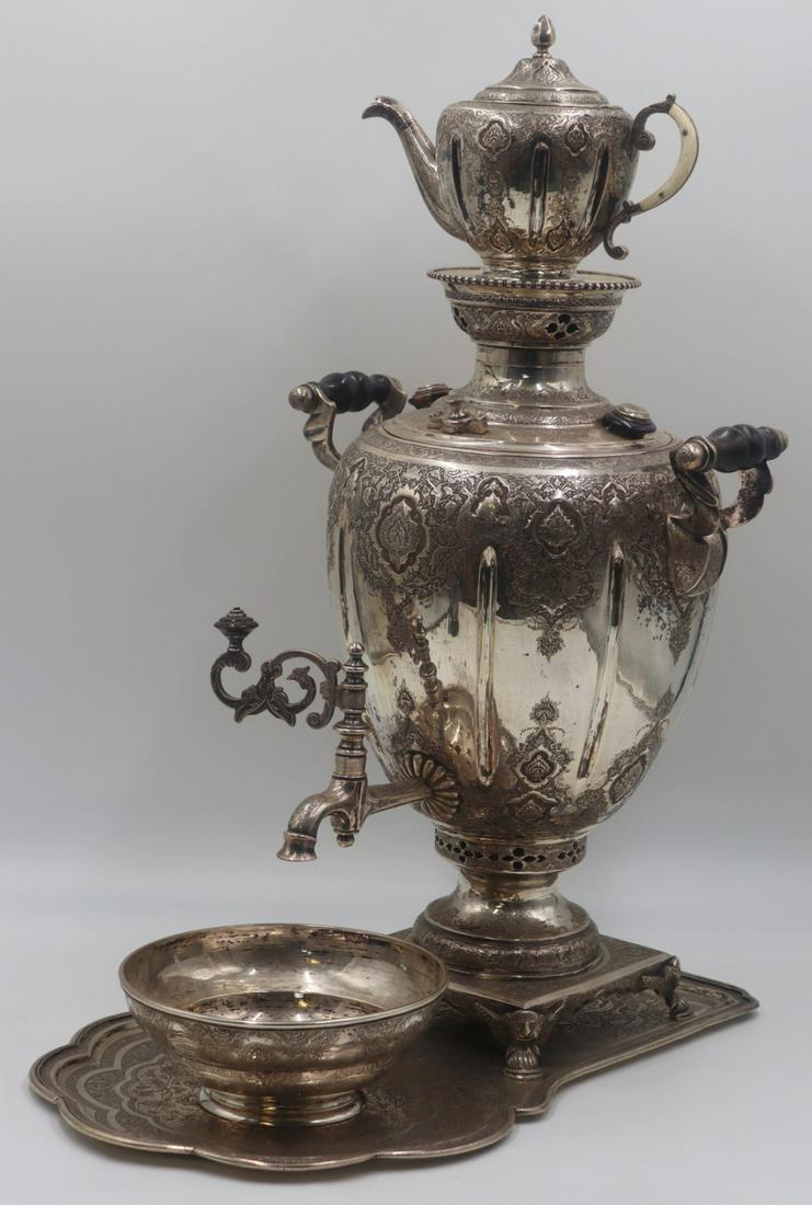 SILVER. Persian .875 Silver Samovar Set. (1 of 20)