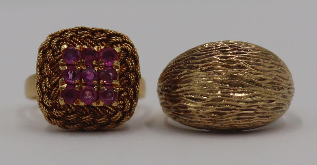 JEWELRY. (2) Vintage Italian Gold Rings. (1 of 11)