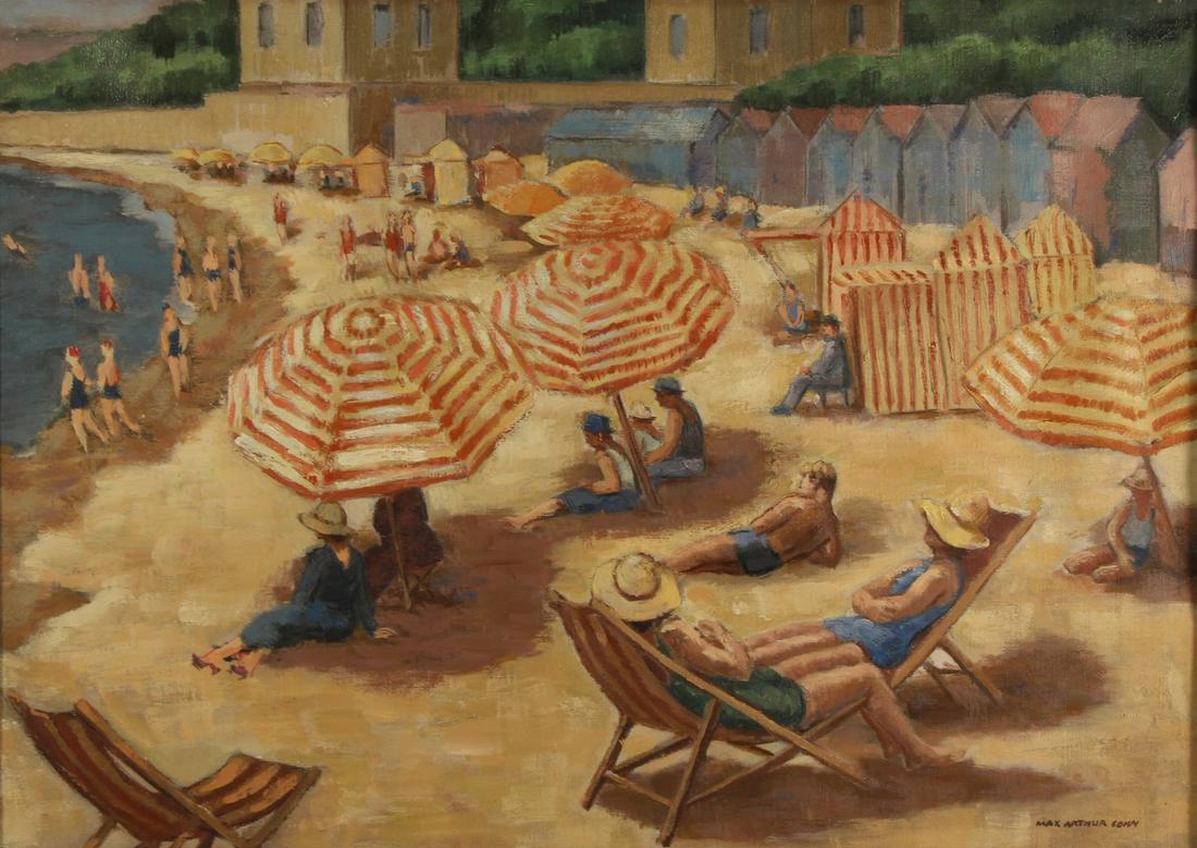 MAX ARTHUR COHN (AMERICAN, 1903-1998).: Oil on canvas. "Concarneau". 1931. Signed lower right. Titled and dated on stretcher verso. From a New York collection. - Dimensions: 15" high x 21" wide