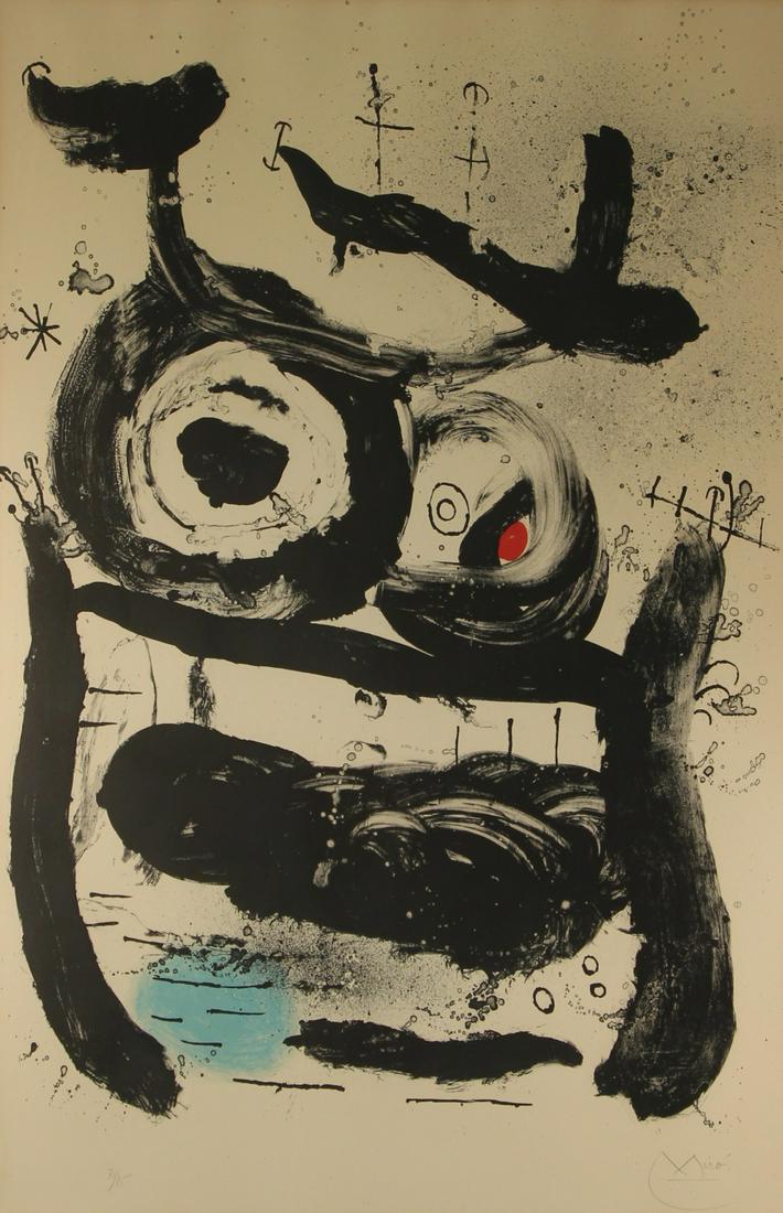 JOAN MIRO (SPANISH, 1893-1983).: Lithograph. "L'Imperatrice". Signed lower right. 71 from an edition of 75. From a Long Island, NY collection. - Dimensions: 34.25" high x 23.25" wide