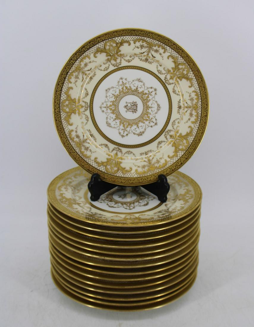 Set Of 15 Limoges Gilt Decorated Porcelain Plates (1 of 3)