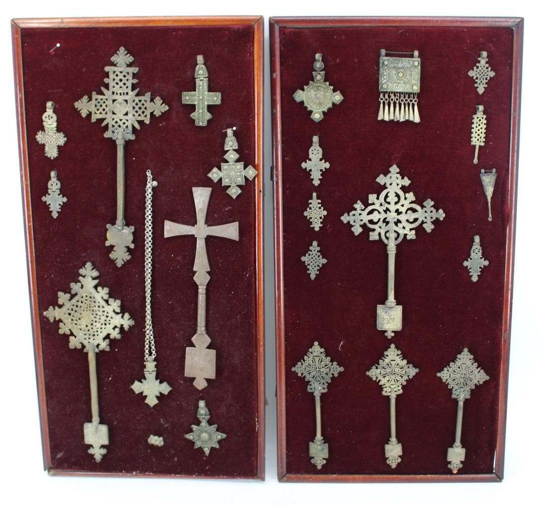 Lot Of Approx 22 Coptic Metal Crosses. (1 of 3)