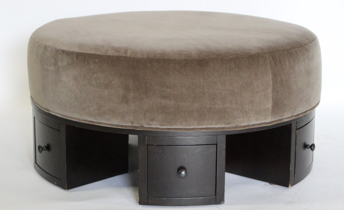 Vintage Upholstered Ottoman / Poof (1 of 4)