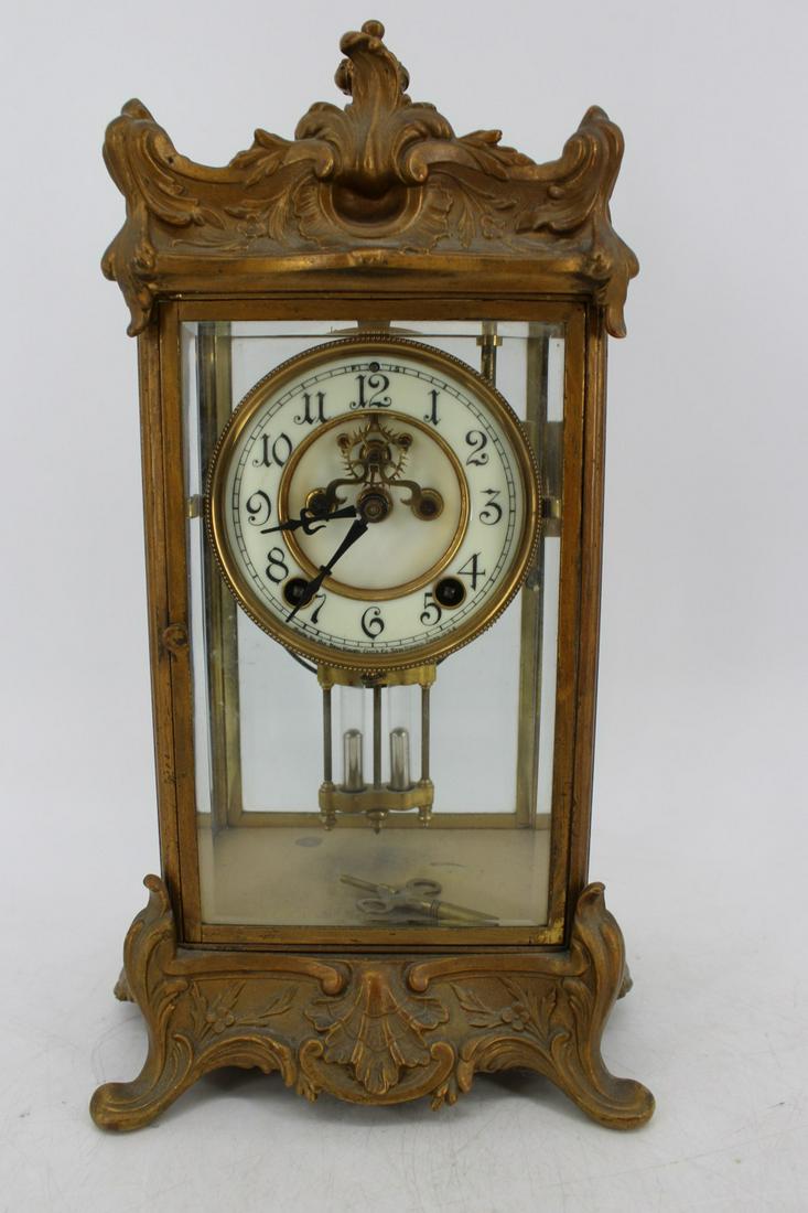 Antique Bronze Carriage Clock New Haven Clock Company (1 of 6)