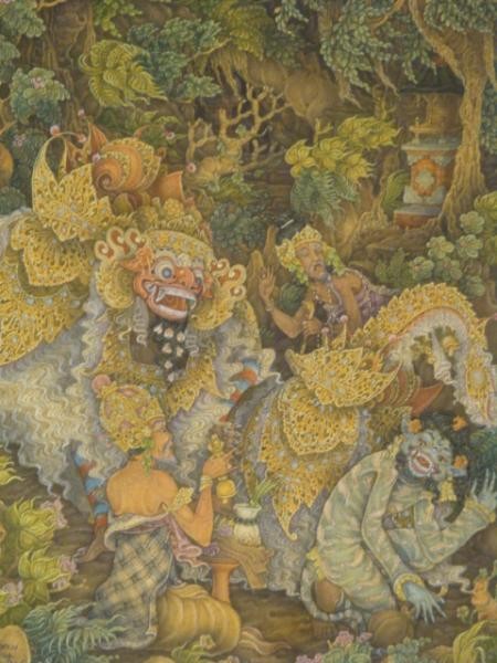 BALINESE. O/C Religious Festival.: Signed lower right. Provenance: Rye, NY collector. Dimensions: 16" high x 12" wide. Condition: Good.