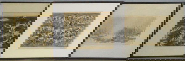 SCHREIBER, JONES, SMITH. 3 Signed American Prints.: Each pencil signed. Each has Associated American Artists label verso. Georges Schrieber, American, 1904 - 1977, Lithograph "Musical Interludes." Joe Jones, American, 1934 - 1993, Lithograph of Harbor