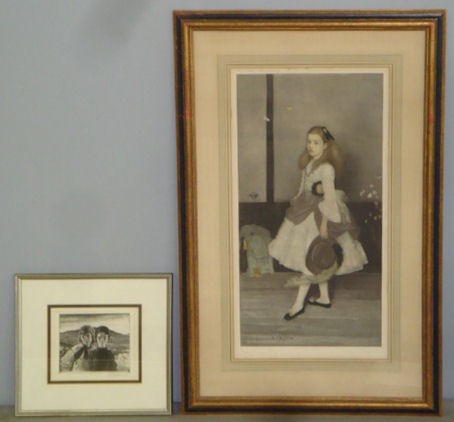 2 Signed Prints of Children. BROCKHURST, Gerald &: WHISTLER, James Abbott McNeill. Brockhurst etching and drypoint: pencil signed lower right and signed in plate. Gerald Leslie Brockhurst, British 1890-1978. Provenance: White Plains, NY home. Dimensio