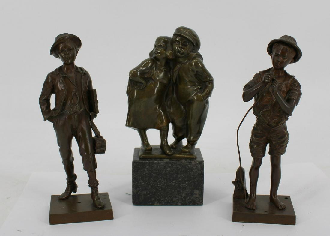 Marcel Debut (Fr 1865-1933 ) & Karl Perl Bronzes: (Austrian 1876 - 1965). 3 Bronze sculptures. From a Rye, NY estate. - Dimensions: Approx. 7" H