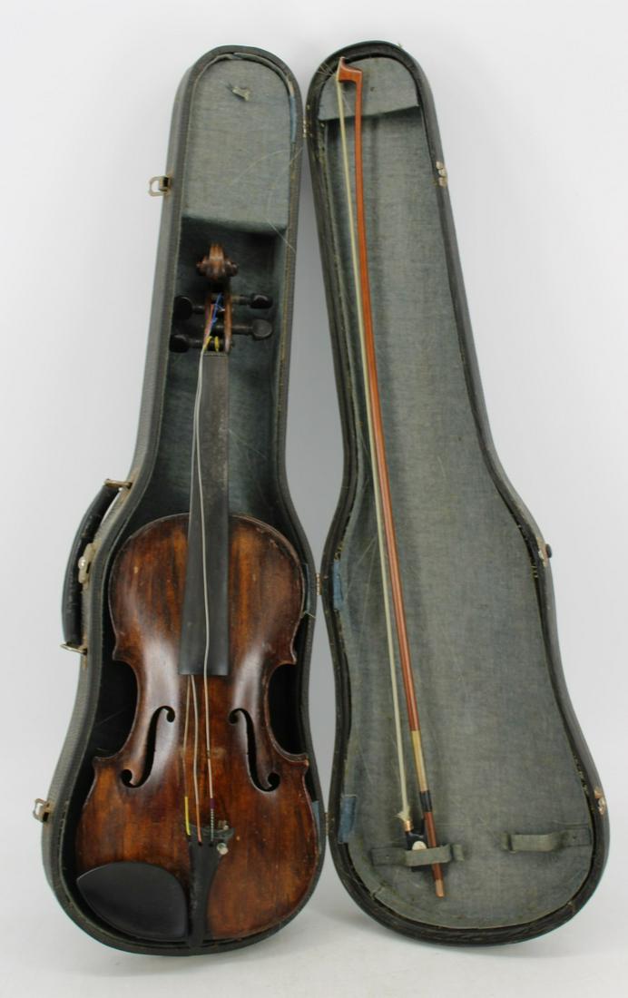 Antique Violin Bearing Gagliano Label With Bow (1 of 13)