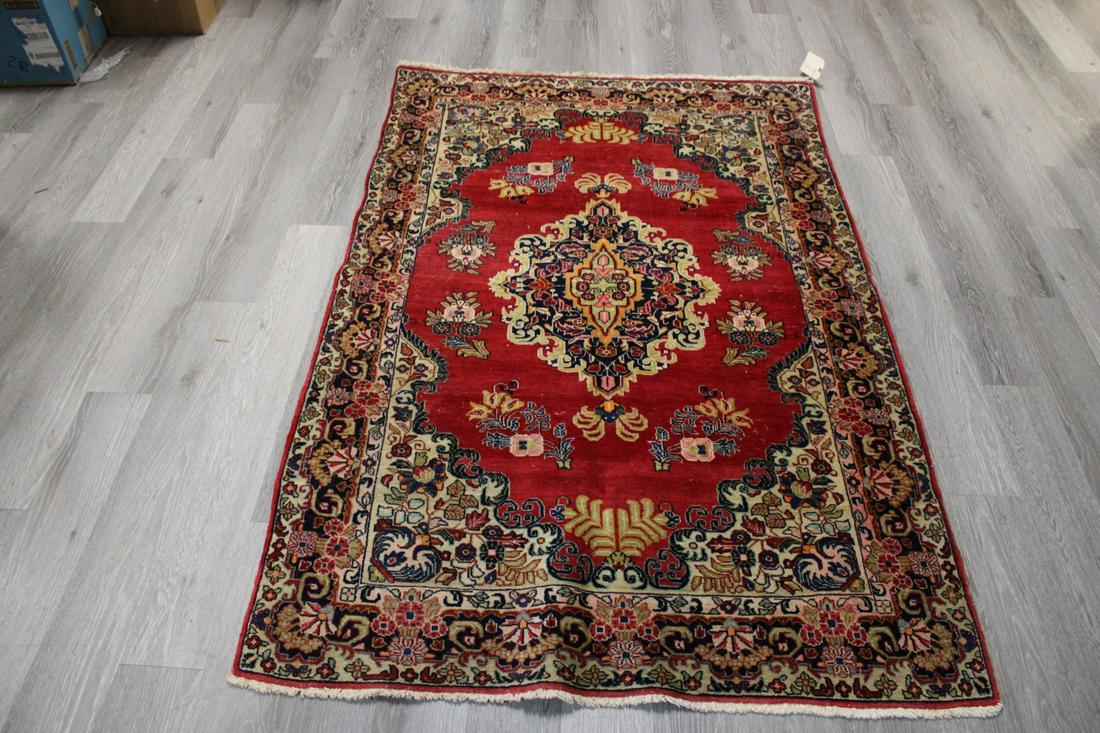 Antique And Finely Hand Woven Carpet . (1 of 5)