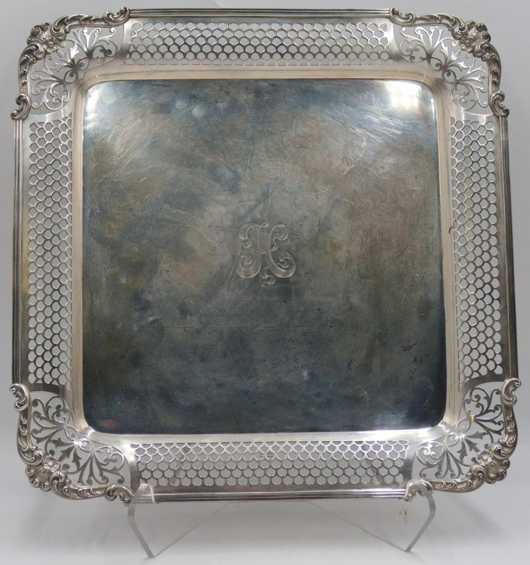 STERLING. Early 20th C Gorham Sterling Tray. (1 of 7)