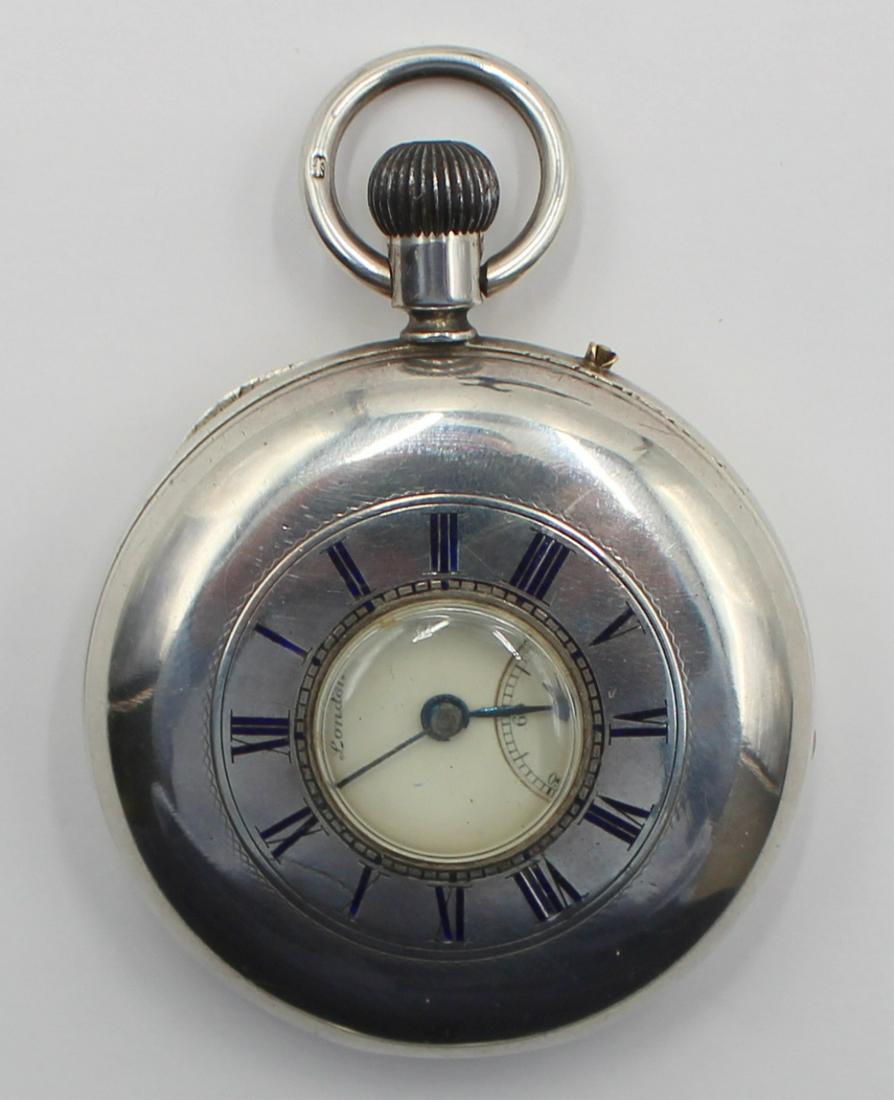 JEWELRY. Men's English Silver Demi Pocket Watch. (1 of 11)