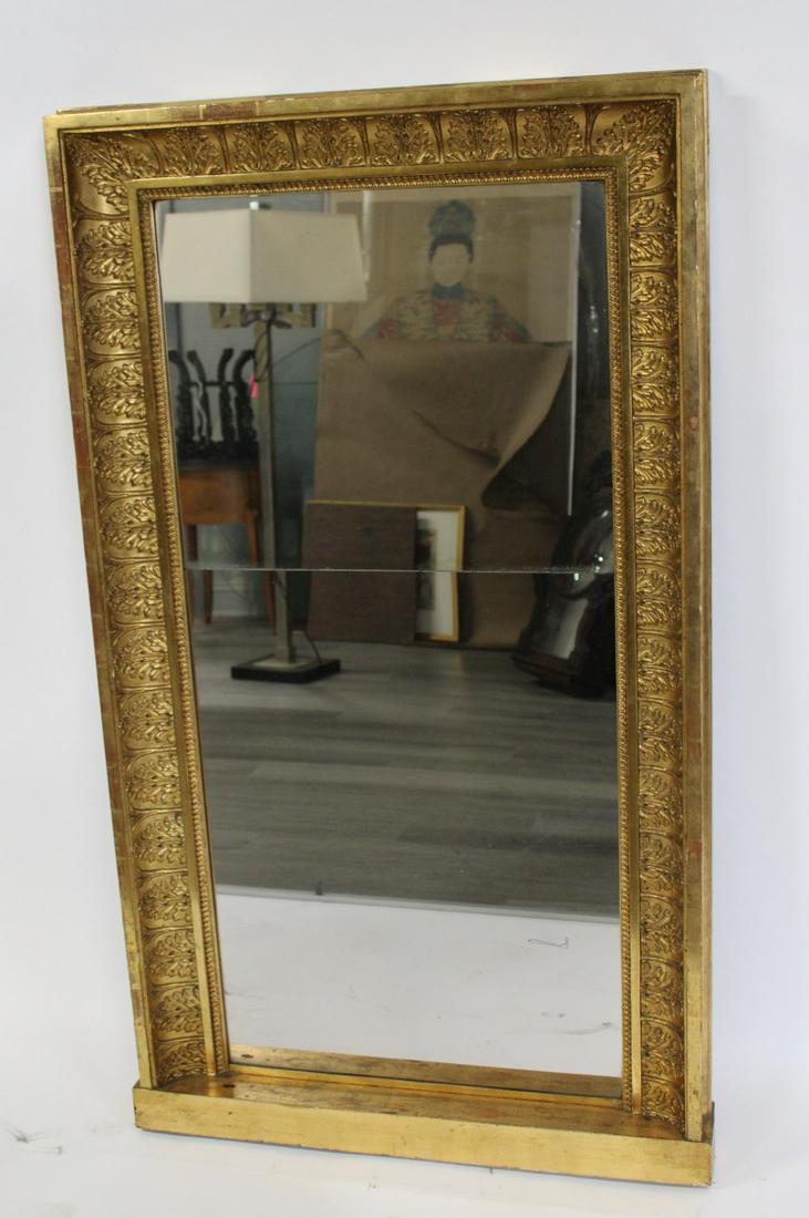 John Frisks Stockholm Sgd Antique Giltwood Mirror: Good large size and good age . From a Park Ave , NYC estate . - Dimensions: 52" x 31"