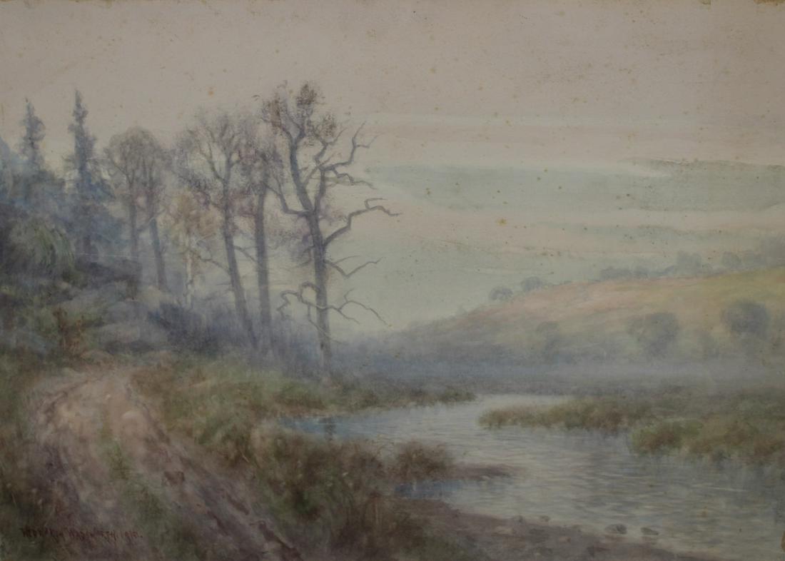 Wedsworth Wadsworth 1870 Signed & Dated Watercolor (1 of 4)