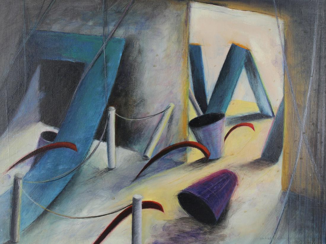 Yukako Okudaira (Born 1943) Abstract Oil On Canvas (1 of 4)