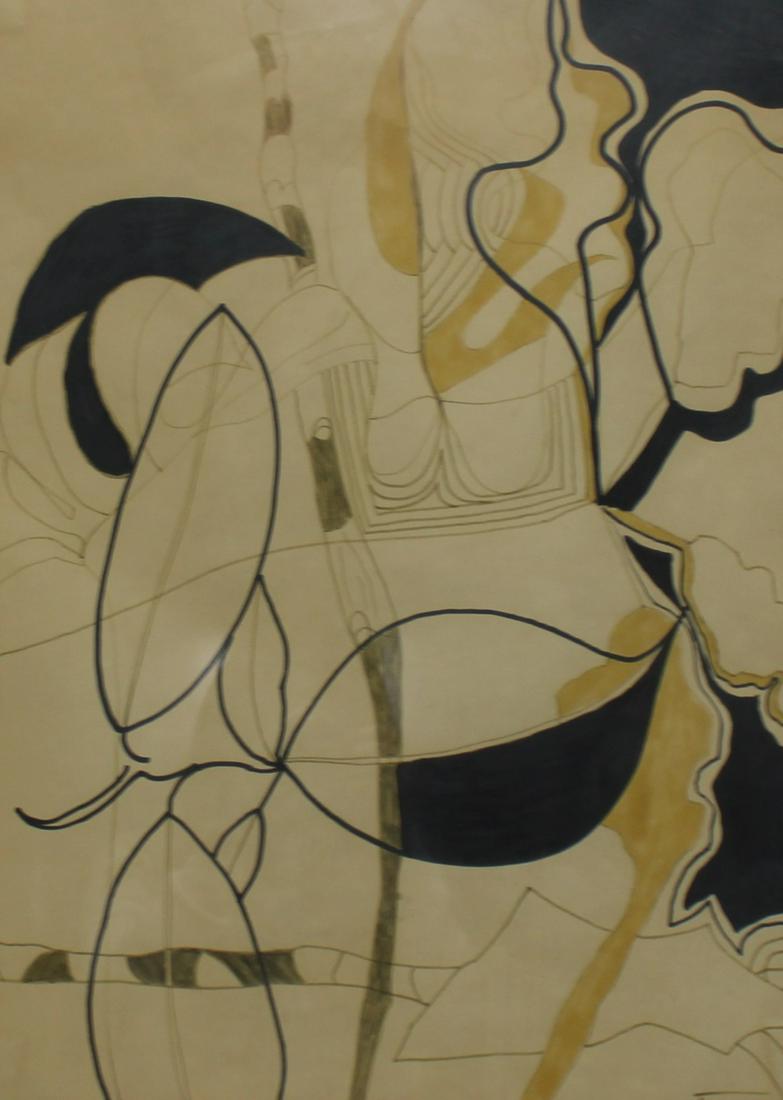 Apparently Unsigned Abstract Watercolor on Paper (1 of 4)