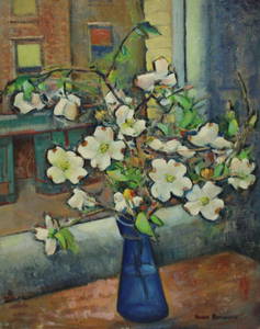 Aaron Berkman (NY 1900 - 1991) "Dogwood in Window"