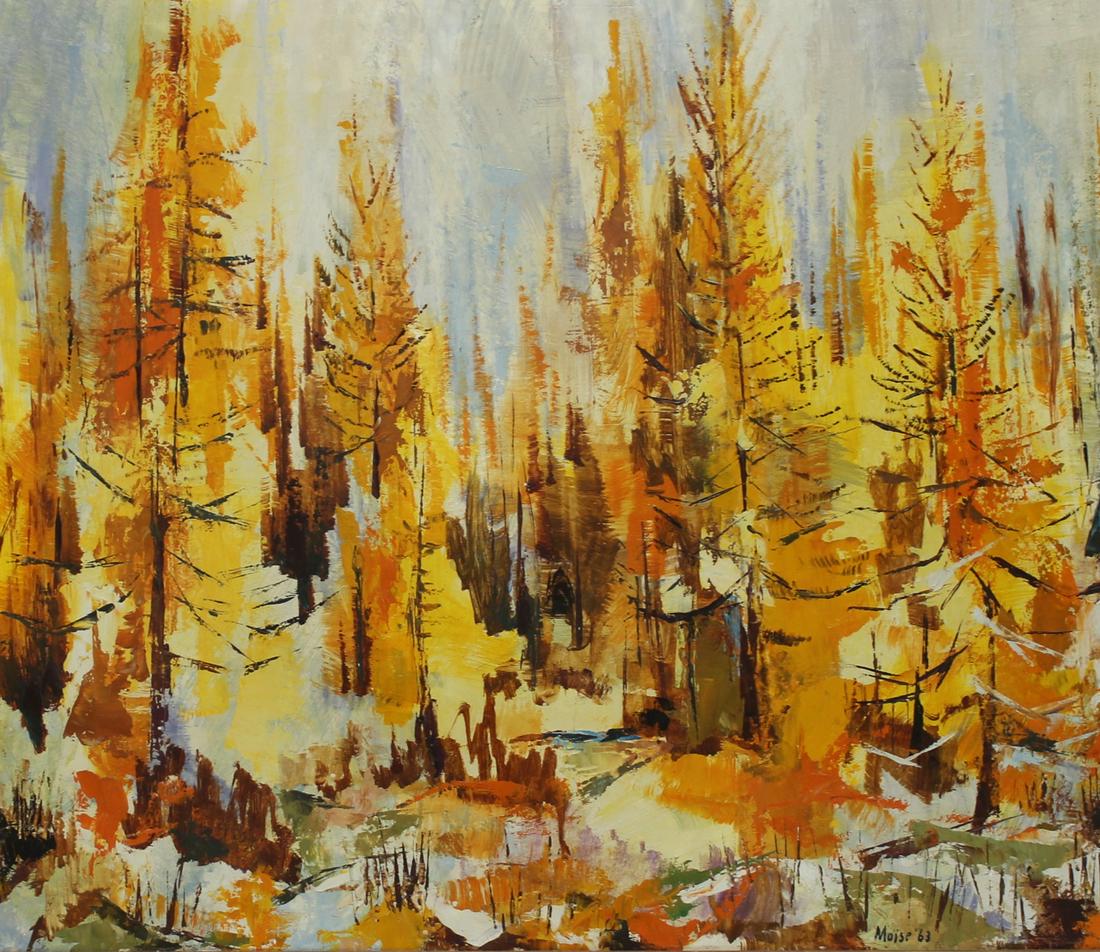 Moise Signed Oil on Board Forest Scene (1 of 4)