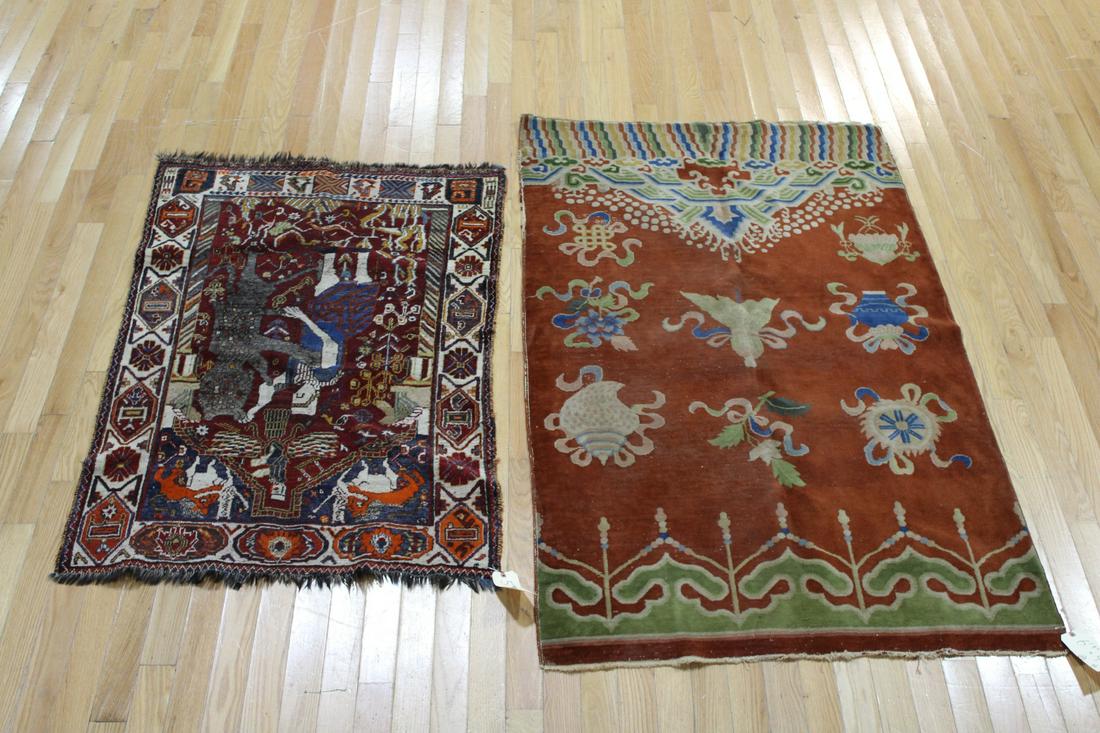 2 Vintage And Finely Hand Woven Area Carpets. (1 of 12)