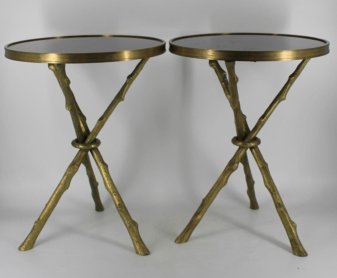 A Pair Of Baques Quality Bronze & Stone Top Tables (1 of 6)