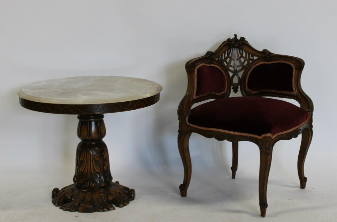 Antique Louis XV Style Corner Chair & A Carved (1 of 4)