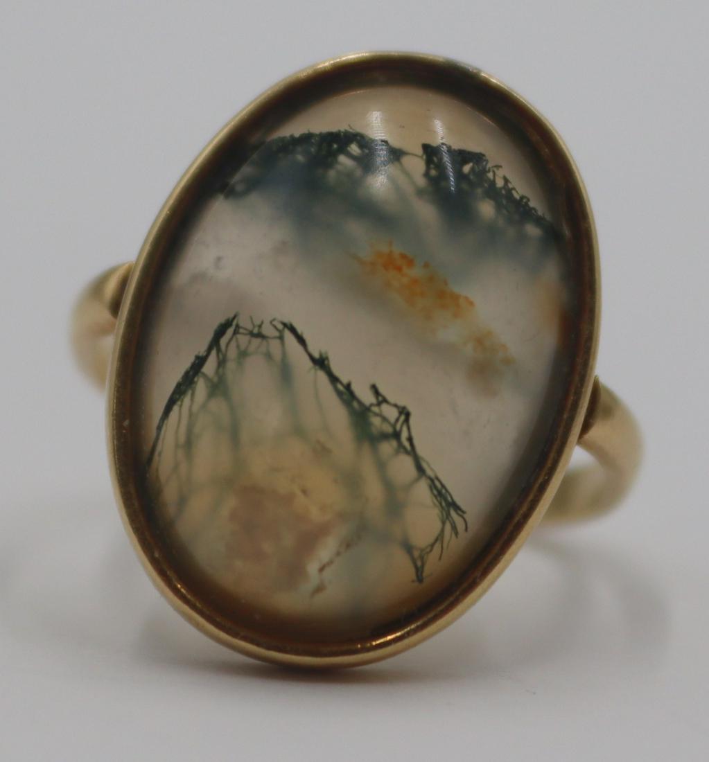 JEWELRY. Antique/Vintage 14kt Gold and Agate Ring. (1 of 9)