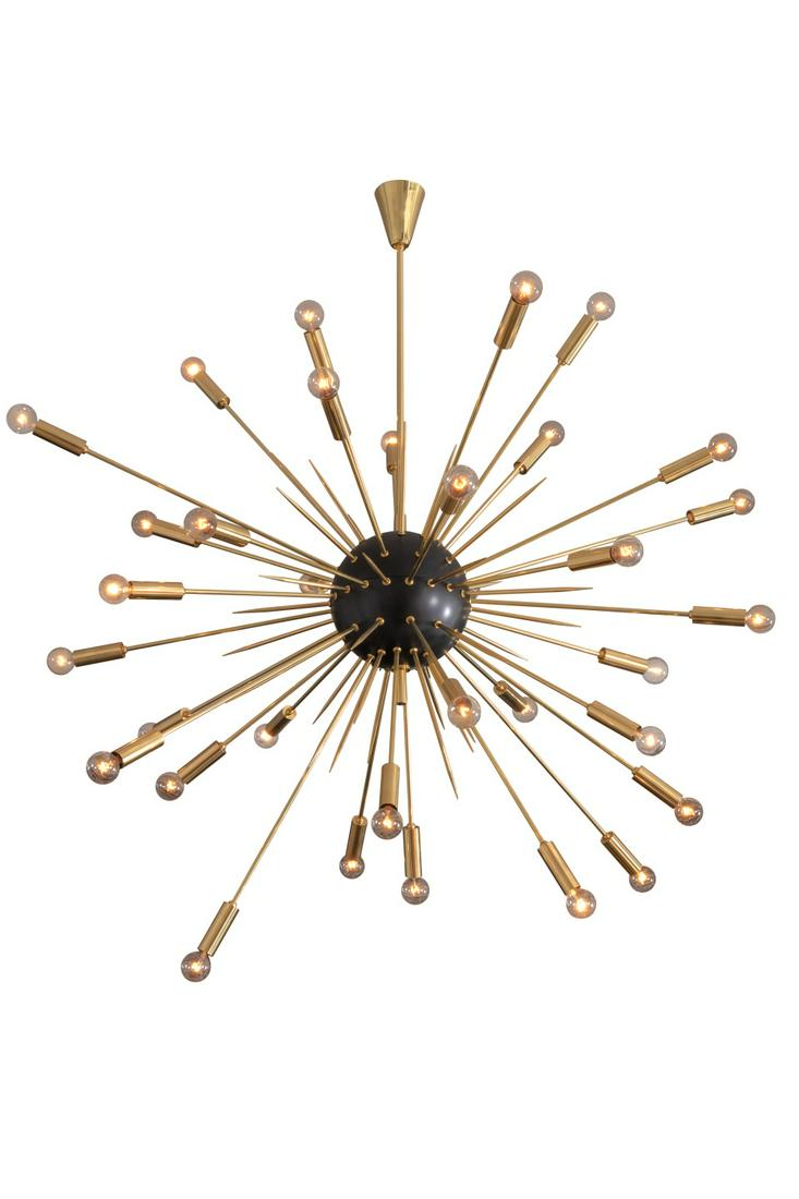 Contemporary Large Italian Black & Brass Sputnik (1 of 2)