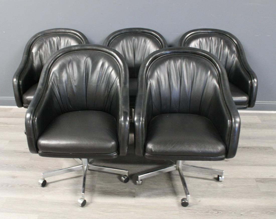 5 Ward Bennett For Brickel Black Leather (1 of 6)