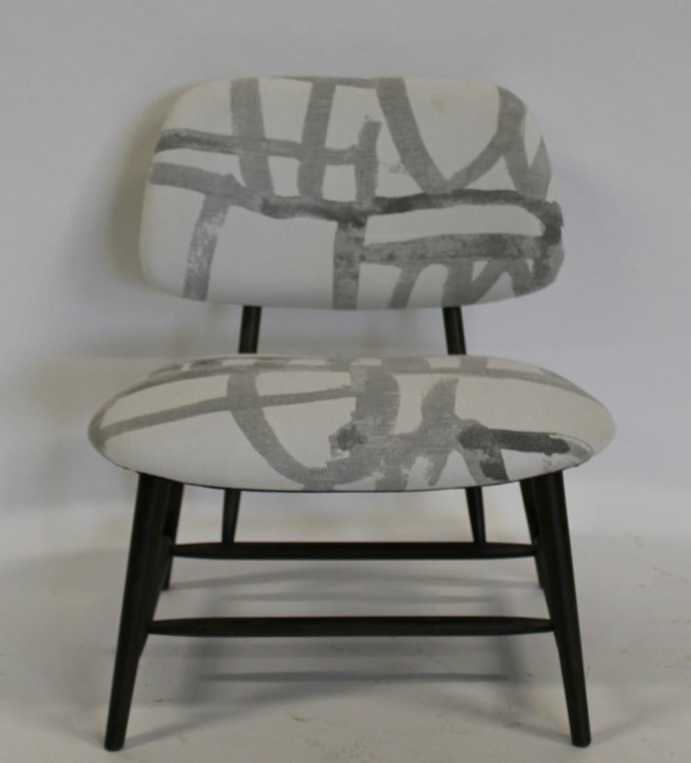 Midcentury Reupholstered Armless Chair. (1 of 5)