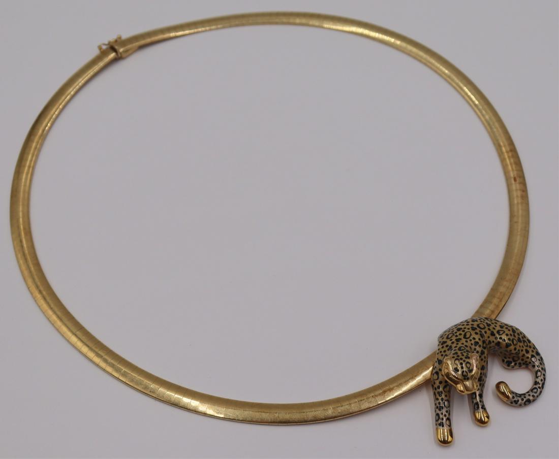 JEWELRY. 14kt Chain with 14kt Gold Leopard Pendant (1 of 11)