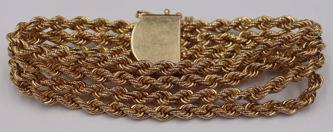 JEWELRY. 14kt Gold Rope Twist Bracelet. (1 of 5)