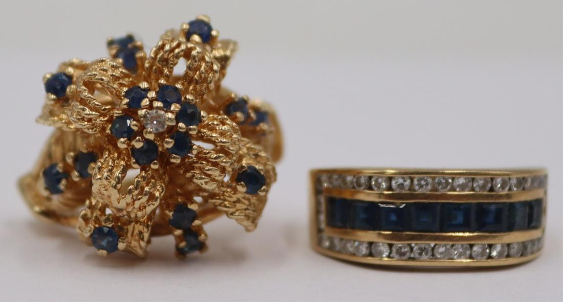 JEWELRY. (2) 14kt Gold and Colored Gem Rings. (1 of 8)