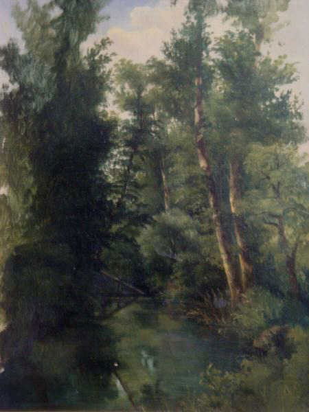 BERTIN, J.V. O/C of Figure in Landscape: Signed lower left. Jean Victor Bertin, French, 1767-1842. From a Pelham Manor estate. Dimensions: Approx. 16" high x 12" wide. Condition: three small areas of restoration visible and needing further w