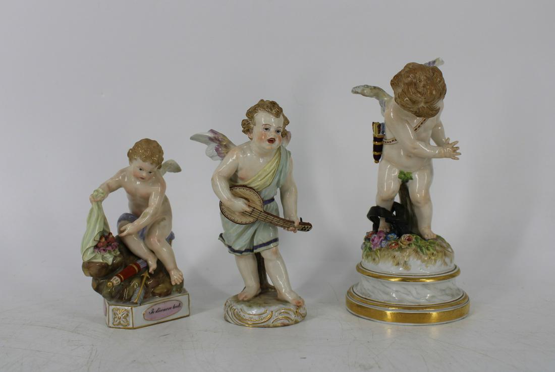 2 Meissen & 1 Meissen Style Porcelain Groupings. (1 of 7)