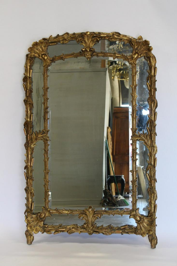 18th Century Continental Carved Gessoed Mirror (1 of 9)
