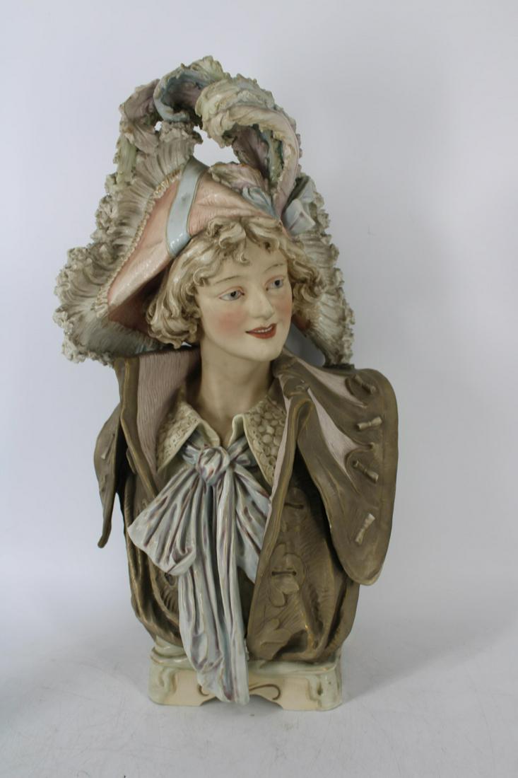 Royal Dux Porcelain Bust Of A Beauty In Plume (1 of 8)