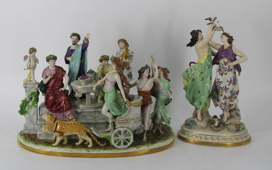 2 Large Dresden Porcelain Groupings. (1 of 9)