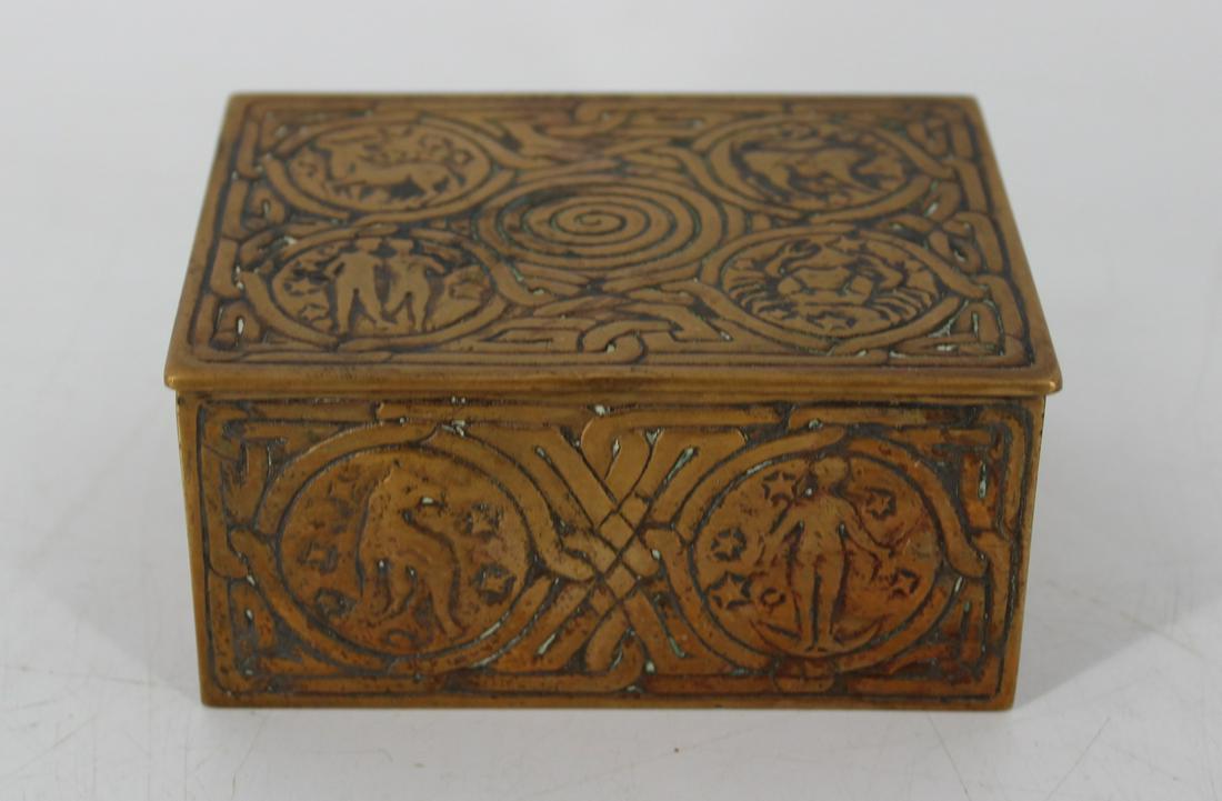 Tiffany Studios Bronze Zodiac Box #1660 (1 of 8)