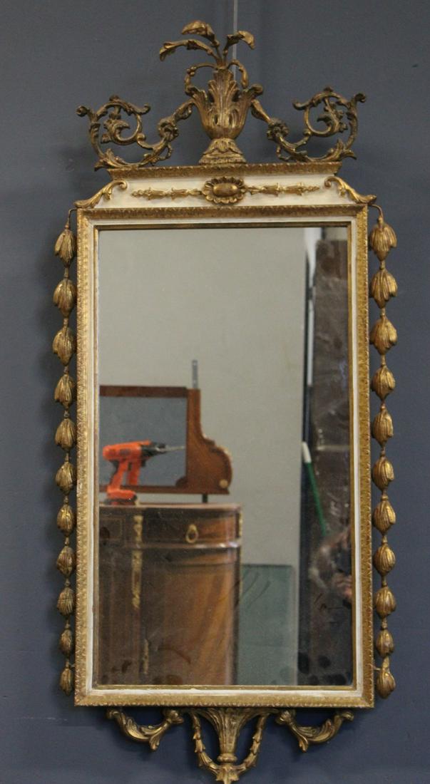 Antique Gilt And Paint Decorated Mirror With Urn (1 of 7)