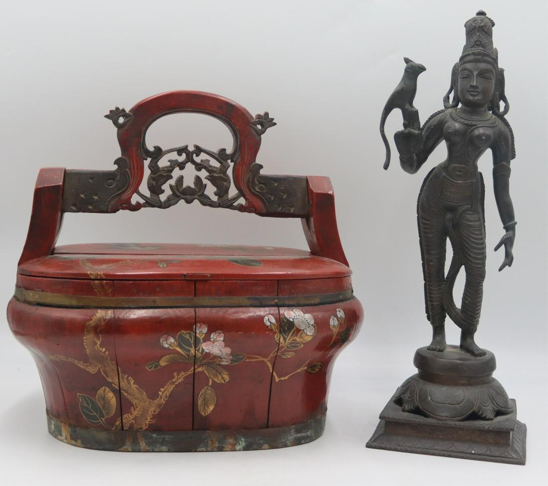 Asian Grouping of Bronze and Lacquered Items. (1 of 14)