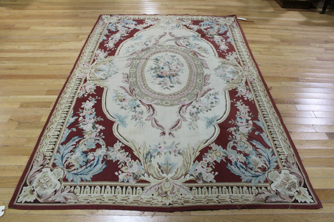 Vintage And Finely Hand Woven Aubusson Carpet. (1 of 3)