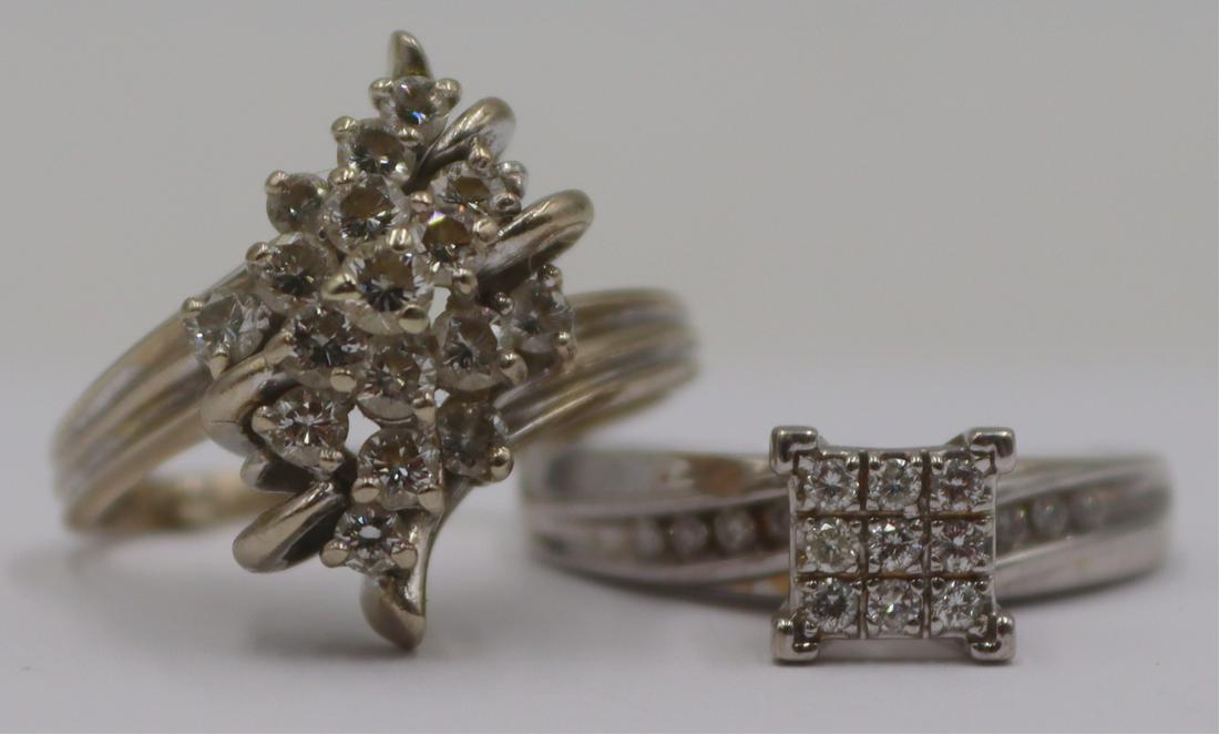 JEWELRY. 18kt and 14kt Gold Diamond Rings. (1 of 8)