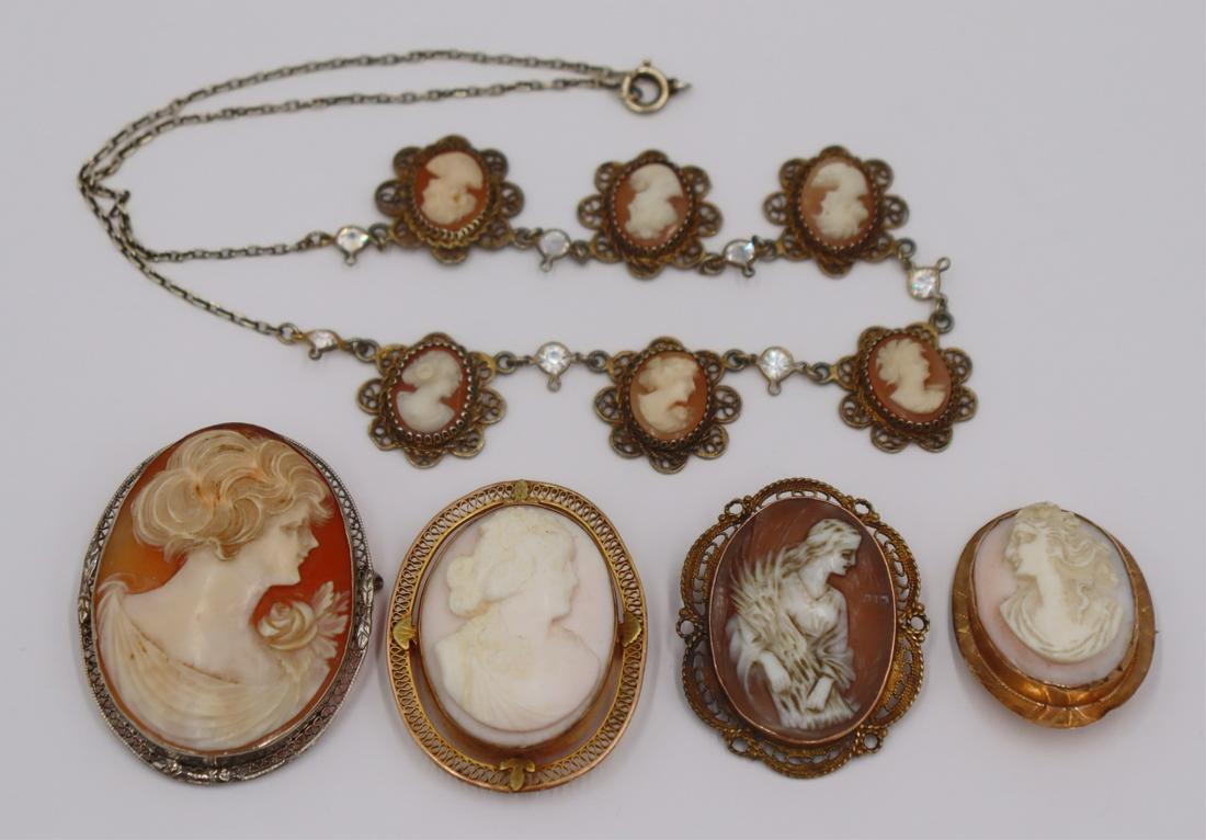 JEWELRY. Assorted Grouping of Gold Cameo Jewelry (1 of 14)