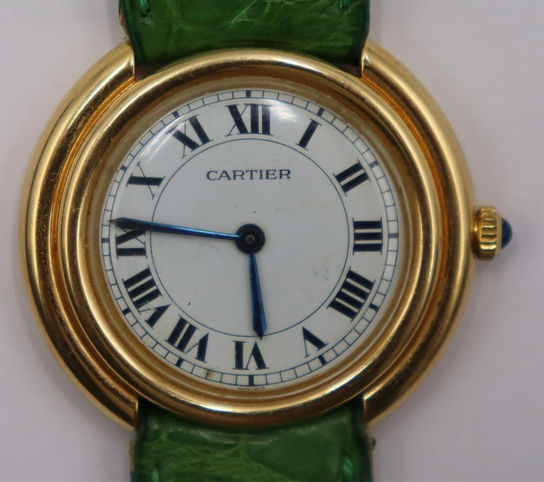 JEWELRY. Cartier Paris Vendome 18kt Gold Watch. (1 of 17)