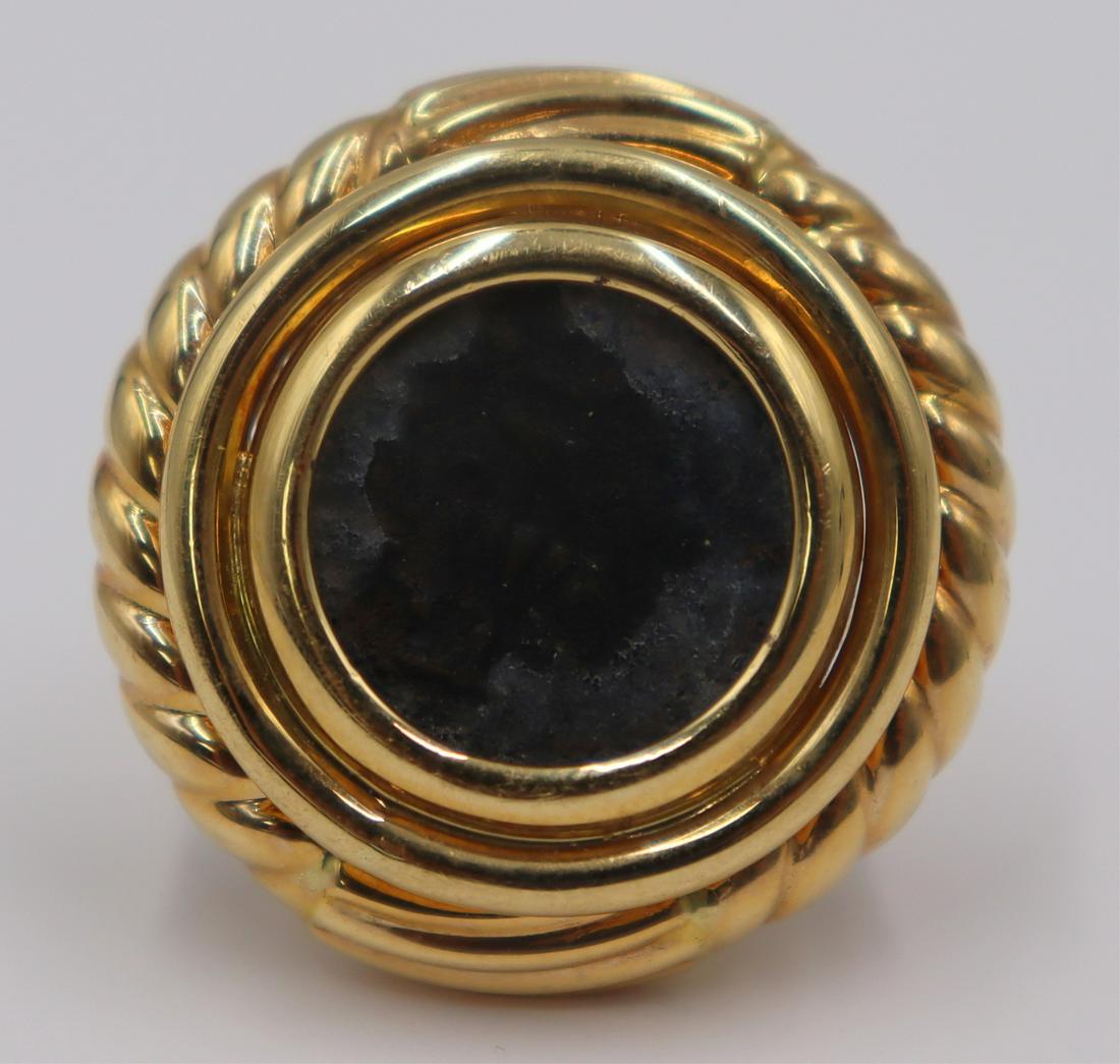 JEWELRY. 14kt Gold Ancient Judaica Coin Ring. (1 of 6)